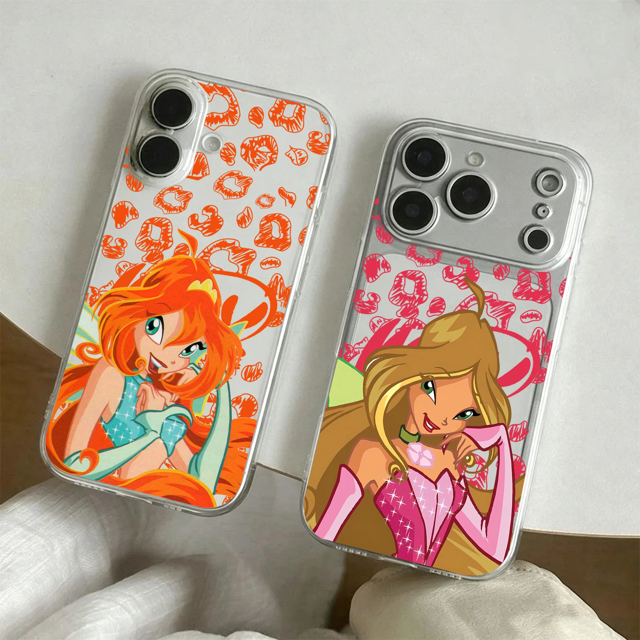 Phone Case For iPhone 18 17e 17 16 16e 15 14 13 12 11 Mini Pro Max X XR XSMax 7 8 Air Plus Transparent Cartoon Lovely Winxs