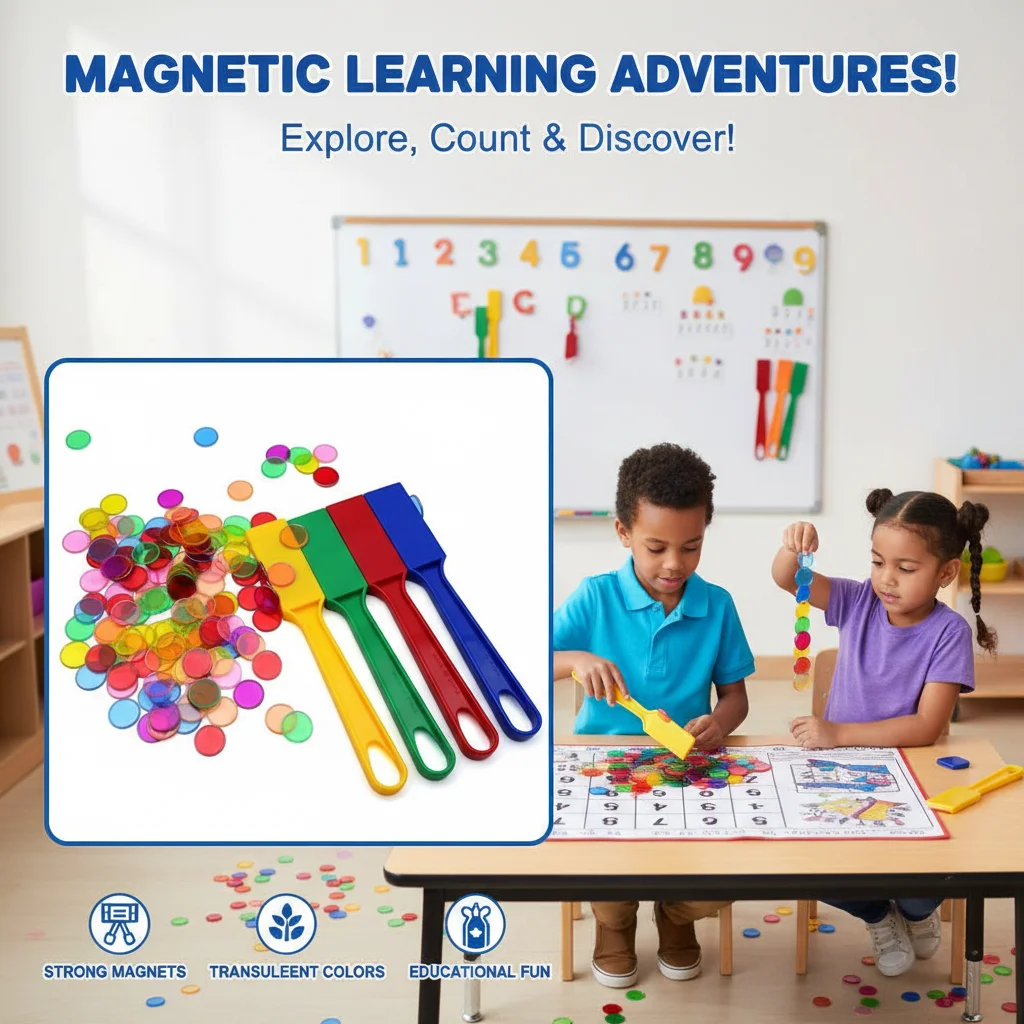 Montessori Magnetische Chips für Bingo-Stab Partyspiel Zählen Farbsortierung Lehrmittel Wissenschaftliches Lernspielzeug