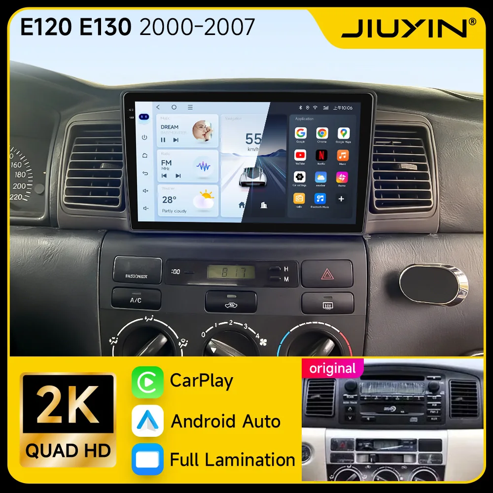 

Автомагнитола Android 15 с мультимедиа и GPS-навигацией для Toyota Corolla E130 E120 2000-2006 с беспроводным CarPlay