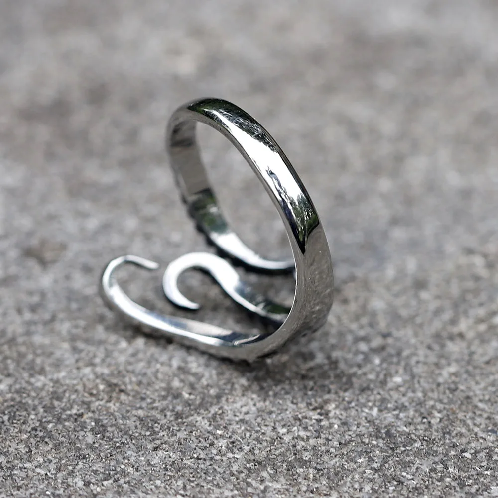 2022 NEW Men's 316L Stainless-Steel Rings Deep Sea Monster Squid Octopus Finger Tentacles Ring Jewelry Gifts Free Shipping view 4