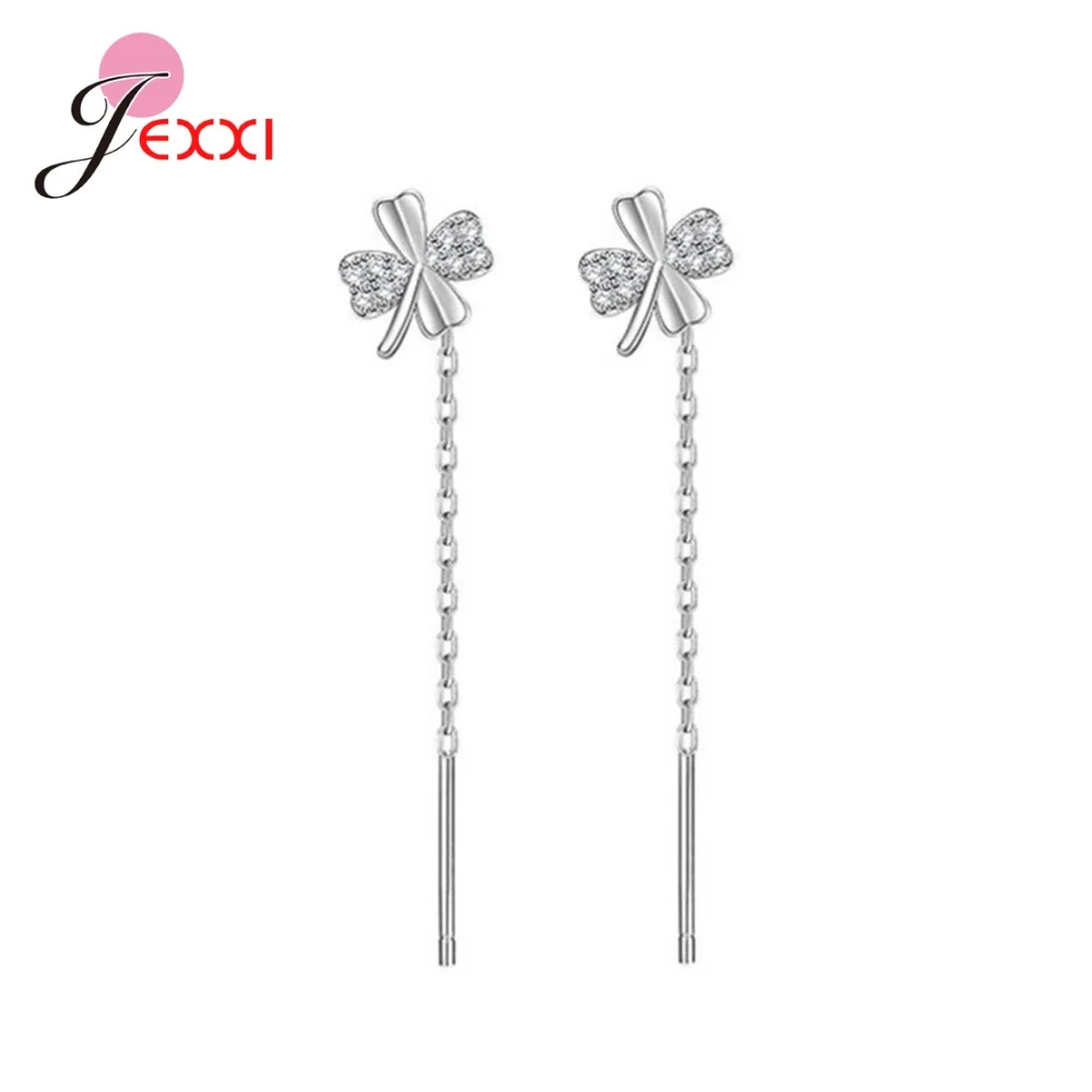 Long Tassel Dragonfly Dangle Earrings Authentic 925 Sterling Silver Color Luxury Drop Earrings For Women Jewelry