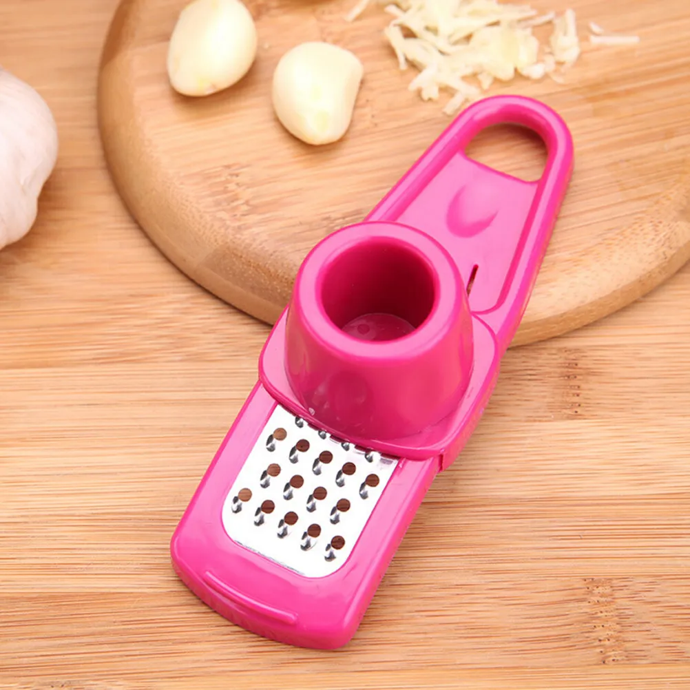 Multifunction Garlic Grater Mini Size Removable Hand Protective Cover Sharp Stainless Steel Board Kitchen Tool Plastic Garlic