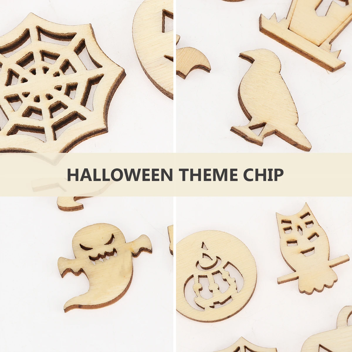 

Halloween Wooden Pendants Wood Cutouts for Crafts DIY Party Decorations Pumpkin Witch Bat Tags Ornament Pieces Holiday Supplies