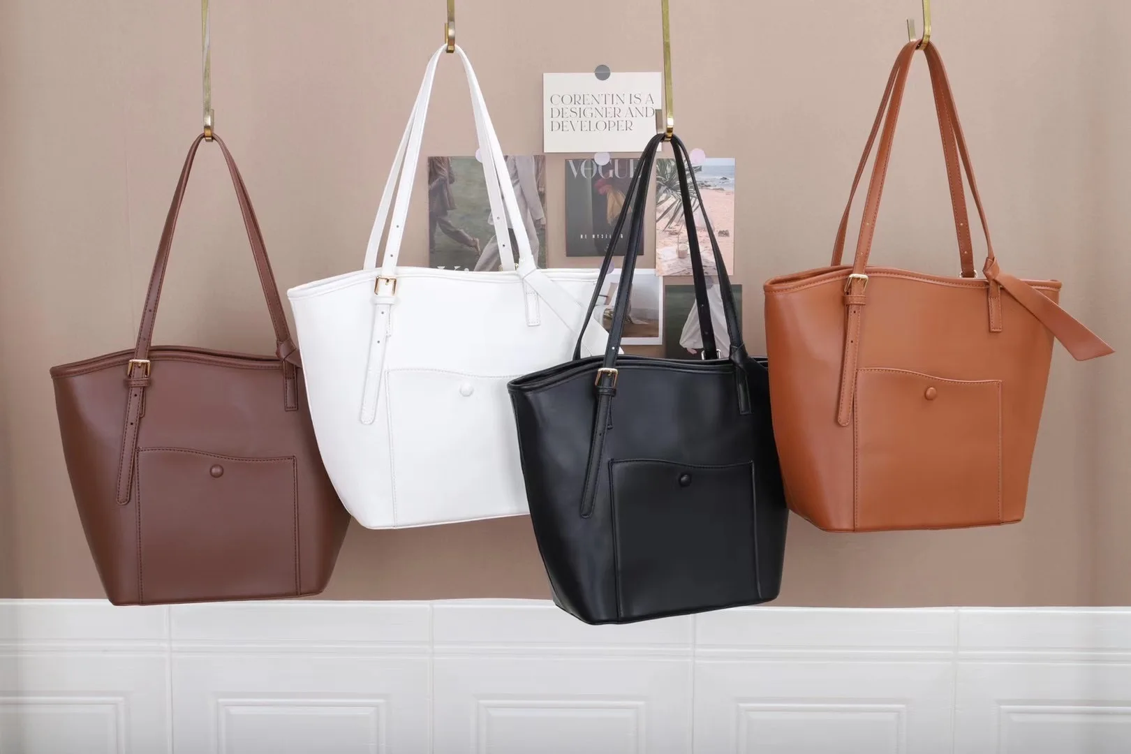 

Genuine Leather Women Large Capacity Shopping Bag Casual Soft Totes