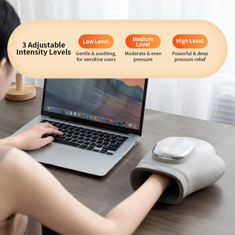 Wireless Electric Hand Massager 5-Level Air Pressure 3D Airbag with Finger Joints Relaxing Palm for Hand And Finger Pain Relief