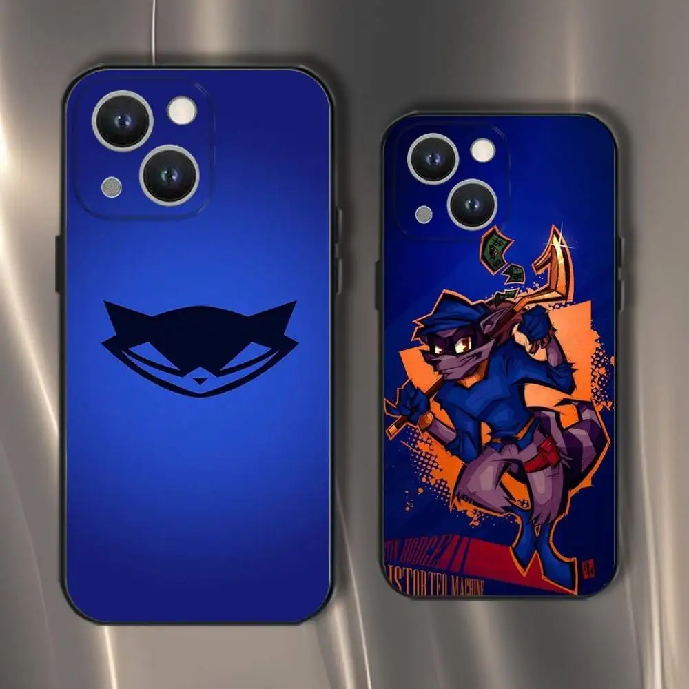 

Cartoon Sly Cooper Phone Case For iPhone 16,15,14,13,12,11,Pro,XS,Max,XR,Plus,E,SE4,Mini Black Soft Cover