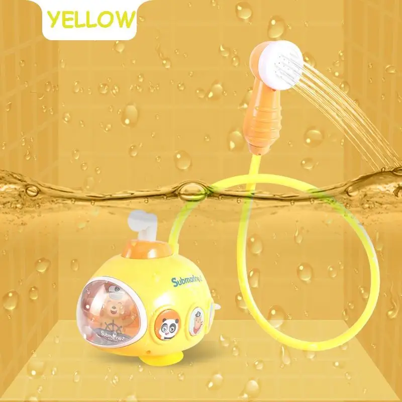 Hot Selling Water Play Toys Battery Operated Submarine Shape Bathtub Toy Water Pump with Hand Shower Baby Bathtub Toy