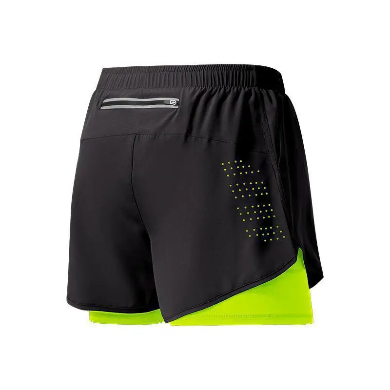 

2026 Men's Running Shorts Quick-drying Fitness Black Double Layer Shorts Men New Sport Workout Training Bodybuilding Short Pants