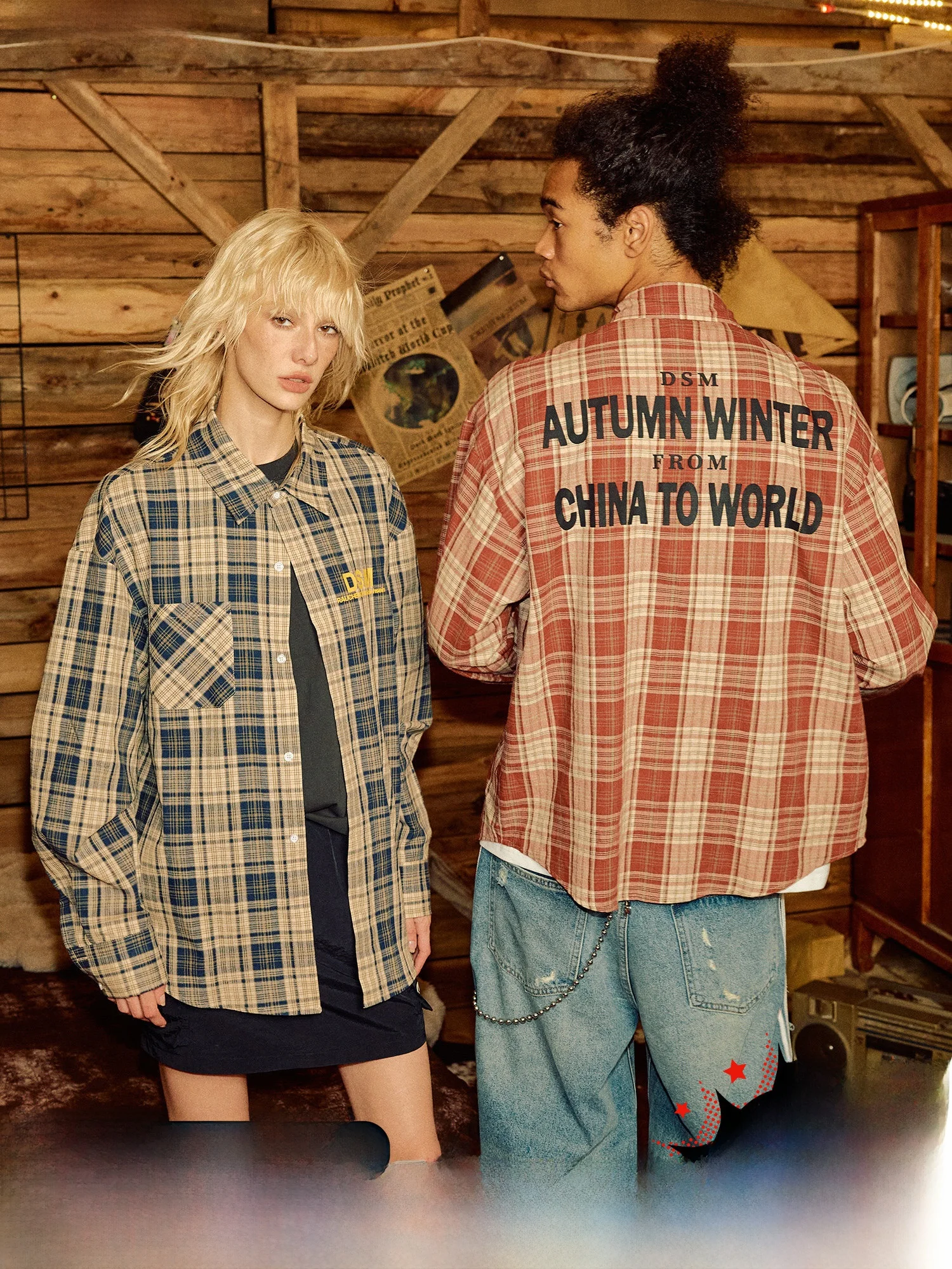 

Рубашка DonSmoke с цветными блоками и клетчатым узором, с длинными рукавами, свободного кроя, тонкая верхняя одежда в американском уличном стиле, молодежная мода, смесь хлопка и полиэстера