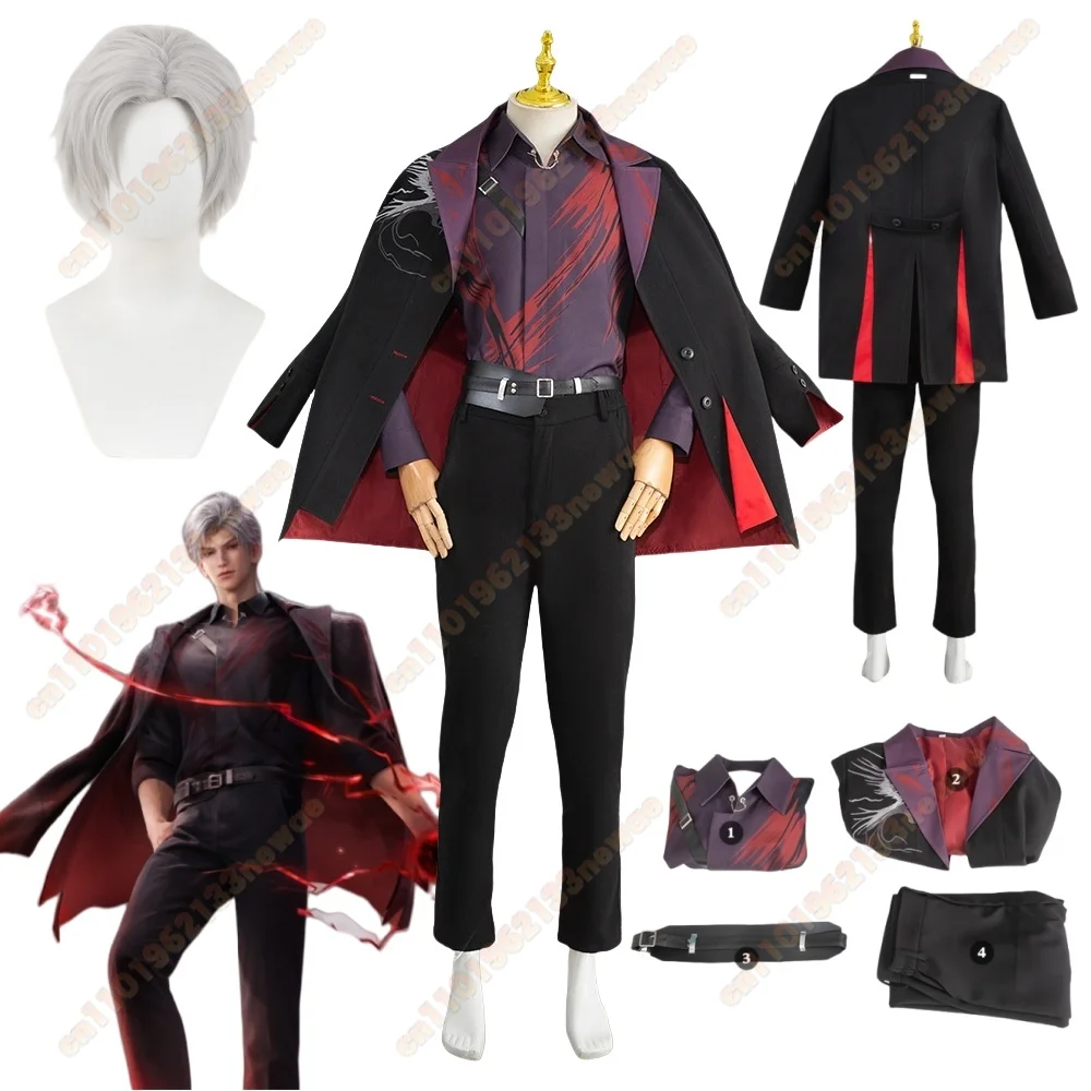

MINISO 2025 NEW Sylus Cosplay Game Love and Deepspace Costume Wig Halloween Anime Q Clothes Uniform
