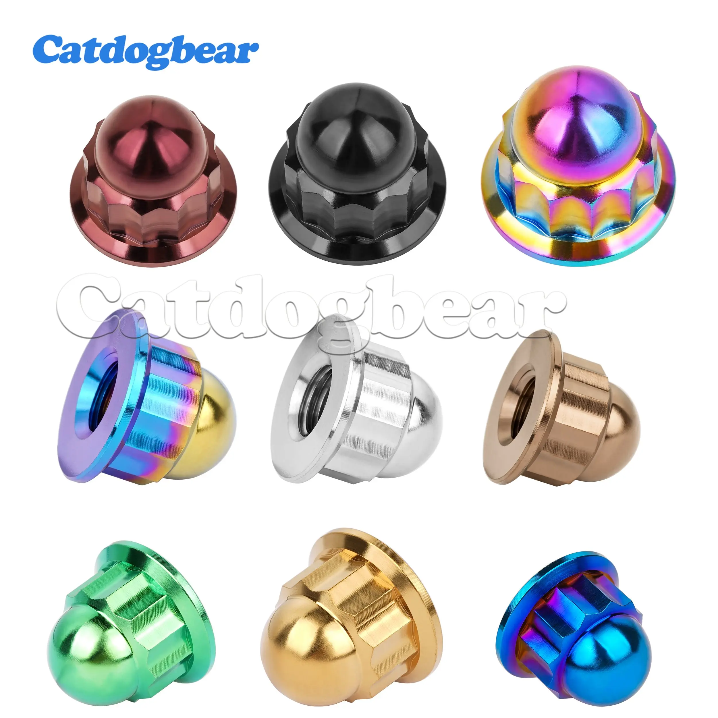 1pcs  Titanium Dome Head Nut M6X1.0mm M8/M10X1.25mm with Flange Head 12-Point