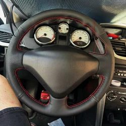 For Peugeot 207 Fiat Scudo Expert Partner Leather Braid For Steering Wheel Customized Hand Sewing DIY Car Steering Wheel Cover ﻿