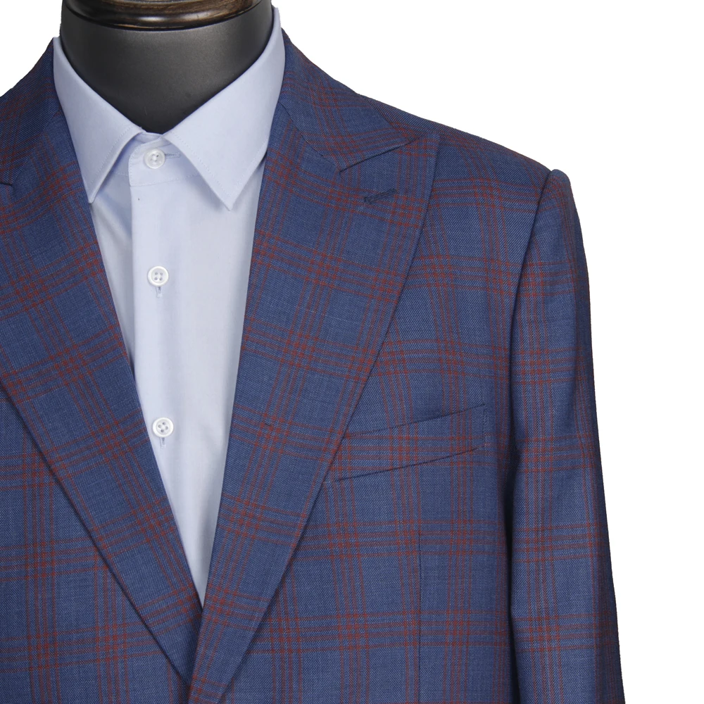 2025 Stylish Design Tailor Made Breathable Summer Blazers For Men Plaid Wide Peak Lapel Light Weight Casual Custom Made Jacket