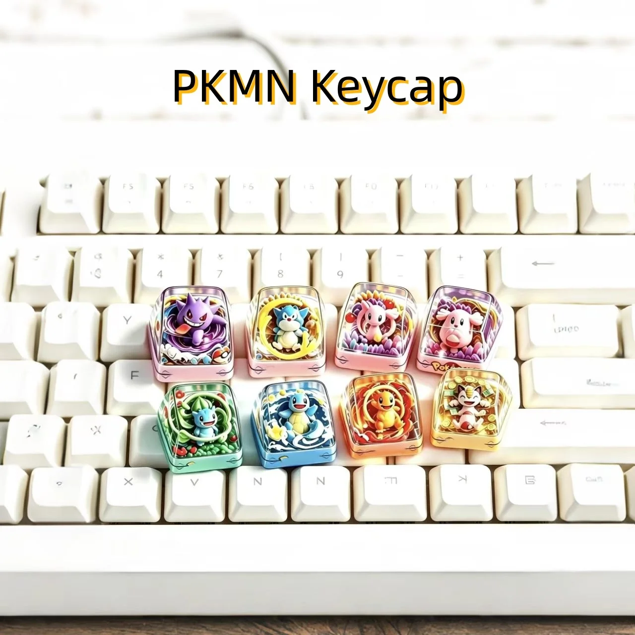 pikachu-charmander-squirtle-bulbasaur-decidueye-mew-pokemon-keycaps-mechanical-keyboard-switch-decorative-keycap-gift-for-gamers