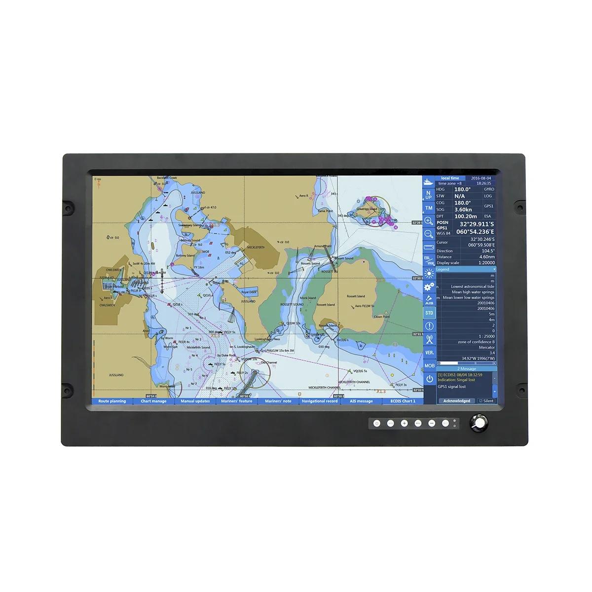 شاشة XINUO Marine مقاس 24 بوصة TFT LCD ملونة بحرية وشاشة عرض للرادار/السونار/مكتشف السمك/صدى الصوت/البوصلة/الراسمات