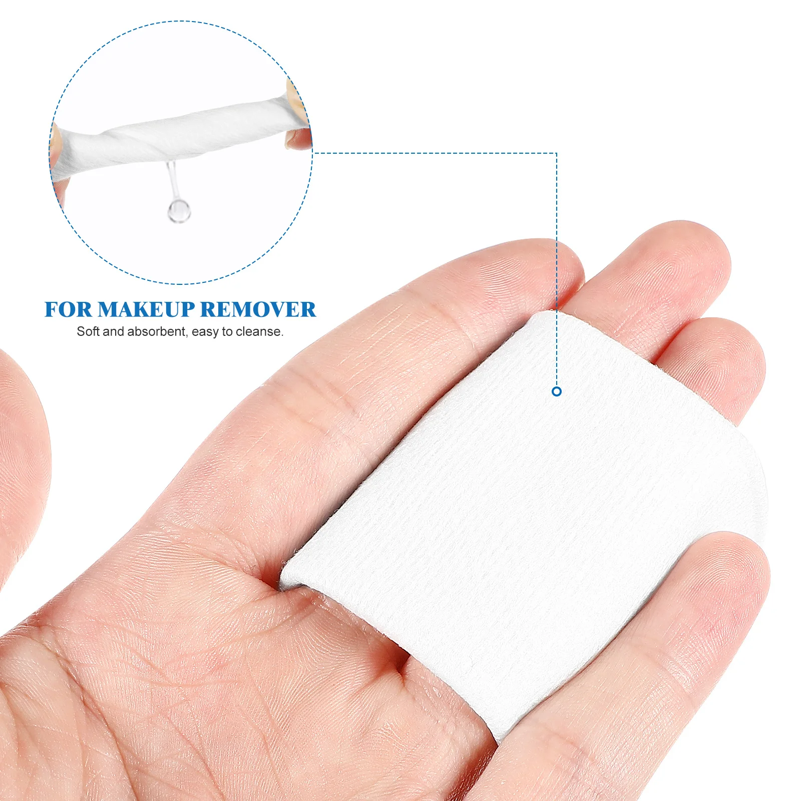 Almofadas removedoras de maquiagem descartáveis, almofadas de limpeza facial quadradas não tecidas para cuidados com a pele, aplicação de toner, uso seco e molhado, unhas, 200 peças