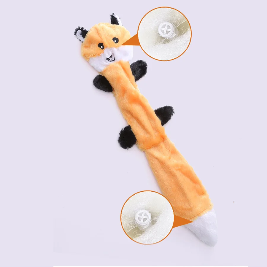 1/3 Pcs, Fox Raccoon & Squirrel - Unfilled Squeaky Dog Toys, Chew Toys for Small to Medium Breeds Soft Plush Toys Puppy Toys