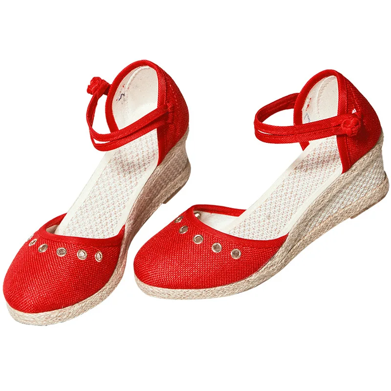 2023 Platform Sandals Wedge Women Shoes Elegant Ladies Slippers Summer Braided Buckle Boho Sandalias High Heels Female Sandals