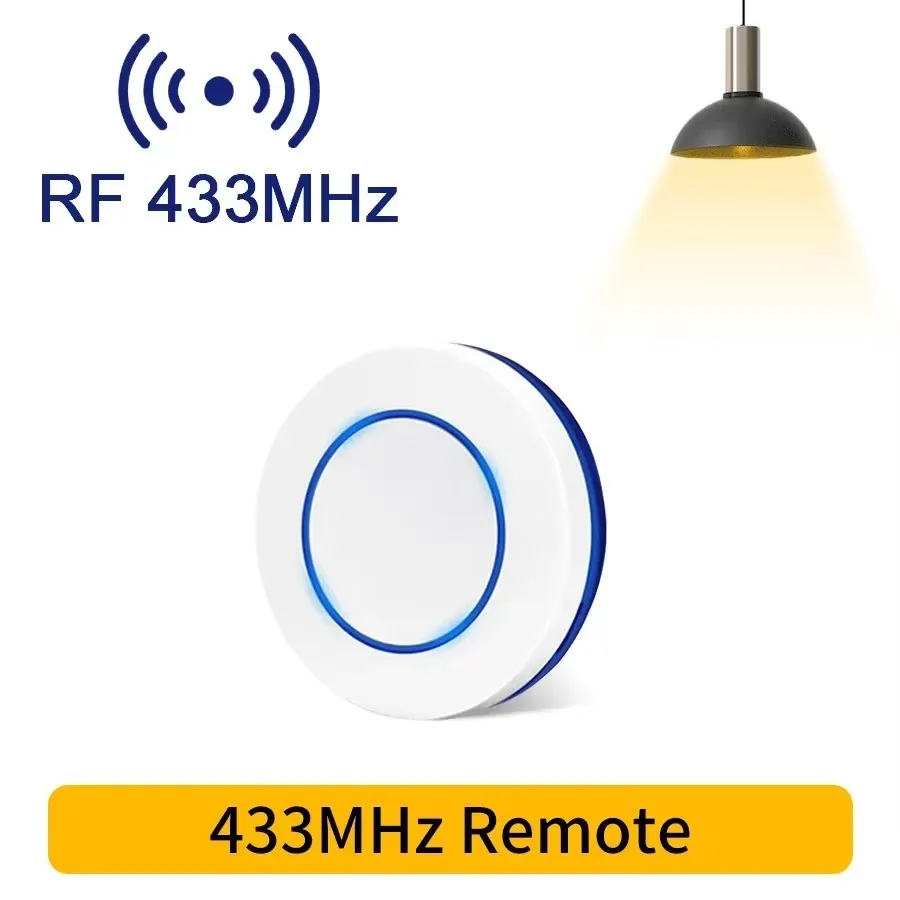 433MHz Wireless Remote Control Switch Mini Round Wall Panel Button for LED Lighting Lamp Smart Home Automation image 2