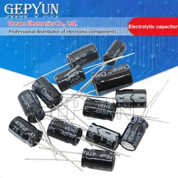 10pcs Electrolytic capacitor 6.3V 10V 16V 25V 50V 100V 400V 2.2UF 4.7UF 10UF 47UF 100UF 220UF 330UF 470UF 680UF 1000UF 3300UF