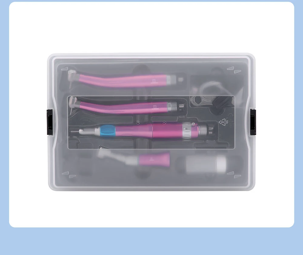 AZDENT Set Dental Hochgeschwindigkeits-Handstück LED Integrierter E-Generator Niedriggeschwindigkeits-Kit 2/4 Löcher Druckknopf Keramiklager Luftscaler – Detail 10
