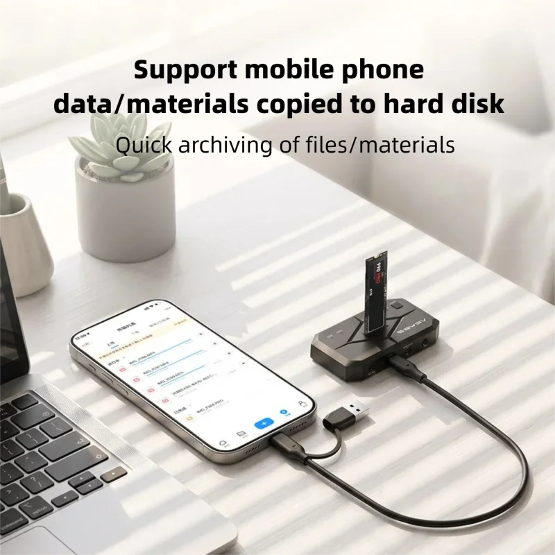 Acasis Dual Bay Docking Station 10Gbps Adapter M.2 NVMe SSD Case&2.5''/3.5''SATA HDD Enclosure with Offline Clone For pc laptop