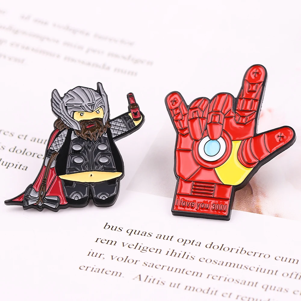 Marvel Movie Collection Enamel Brooch Avengers Superhero Backpack Jacket Pin Disney Fans Collect Badge Accessories Gifts