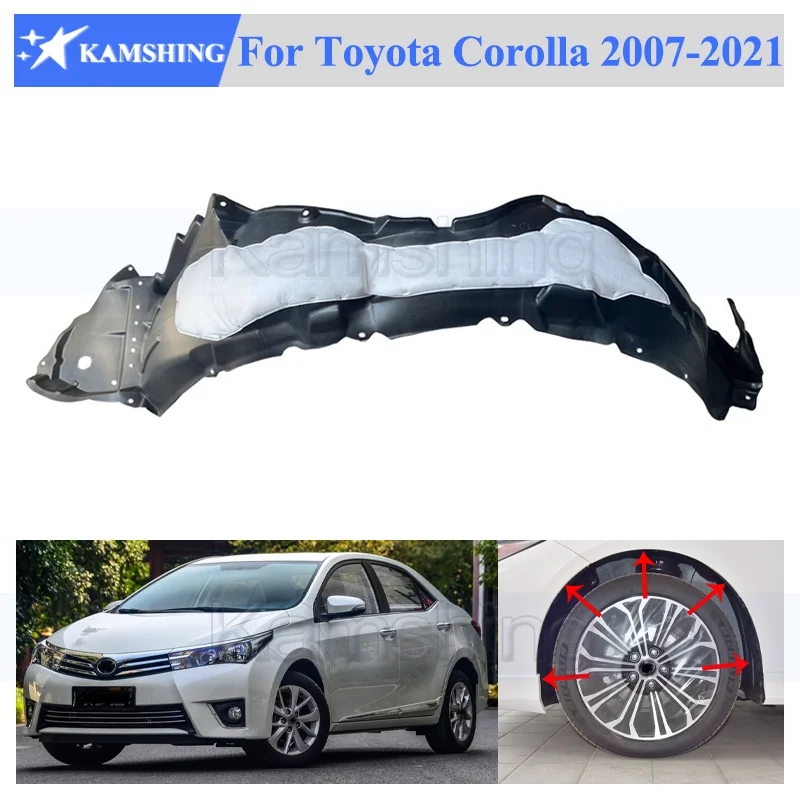 

Kamshing Front Fender Lined Mudguard Fender lining Soundproofed For Toyota Corolla 2007 2008 2009 2010 2011 2012 2013-2021