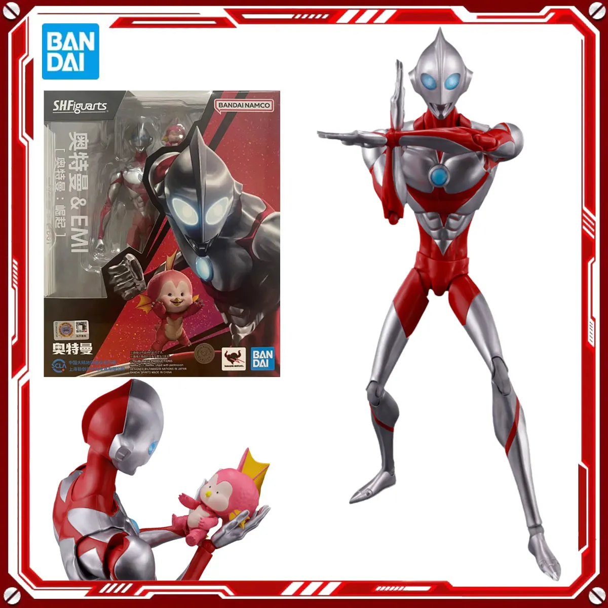 

Bandai Genuine Ultraman: Rising Anime Model Kits Ultraman & Emi Toys SHF Action Figure Assembly Model Gift for Kids School