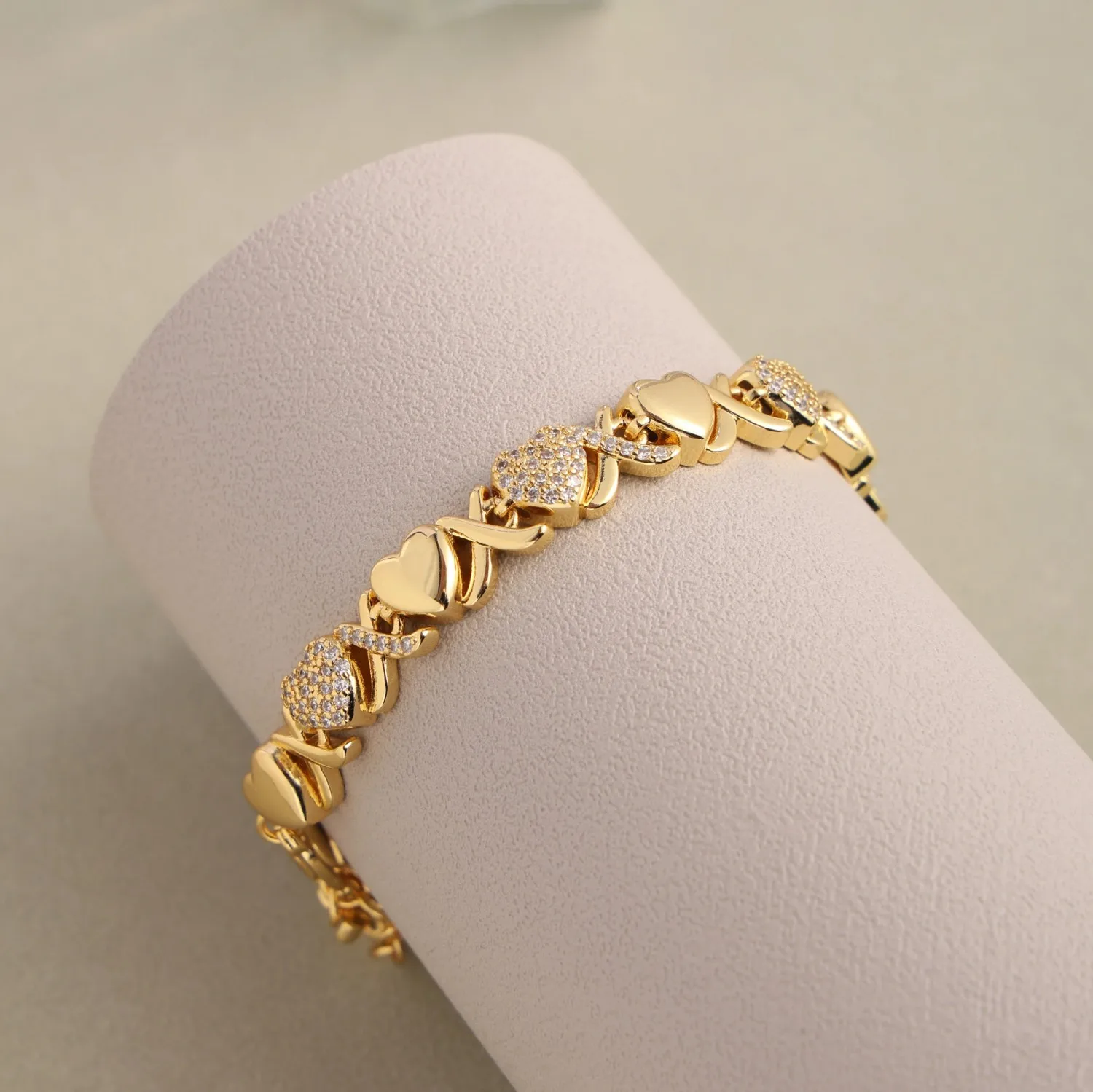 Customized Xo Chain Luxury Jewelry Sets Personalized Bracelets Heart Shaped Zircon Bracelet Necklaces Christmas Gifts for Women