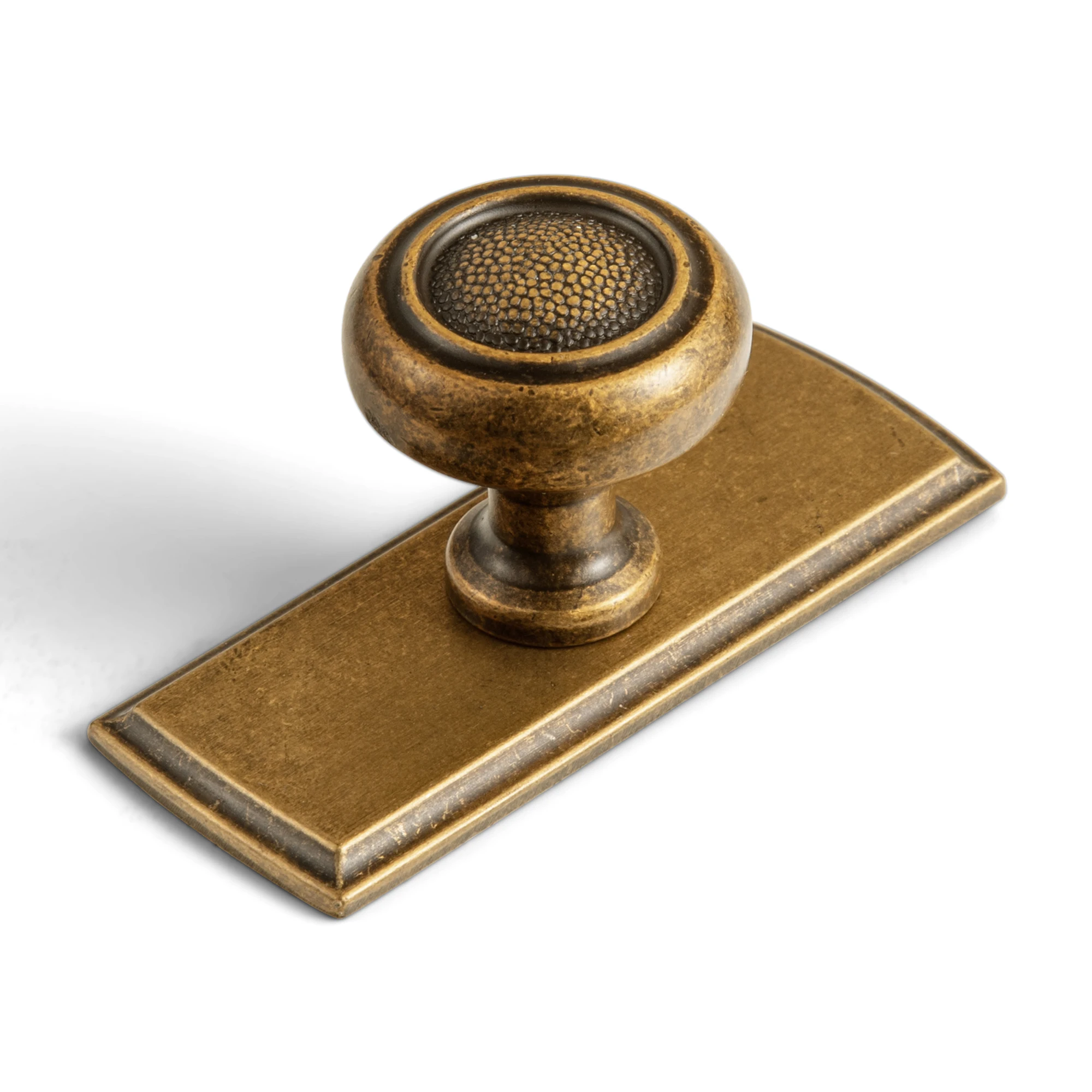 6Pack Antique Brass Cabinet Knob with Backplate Round Drawer Knob Zinc Alloy Cabinet Handles, Vintage Style Dresser Pull Cabinet Hardware For Bedroom Kitchen, Vanity, Furniture, Closet