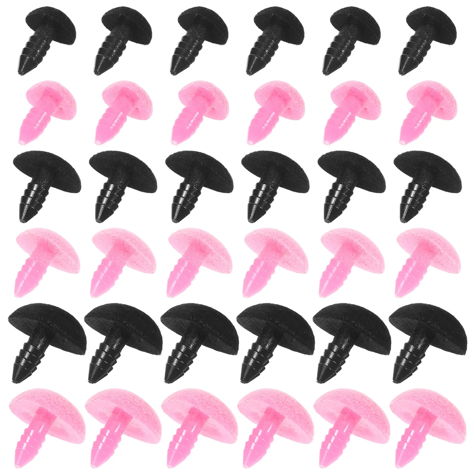 60Pcs Flocked Plastic Safety Noses Triangle Shape Secure Washer for Crafting Stuffed Animals Puppets Crochet Projects