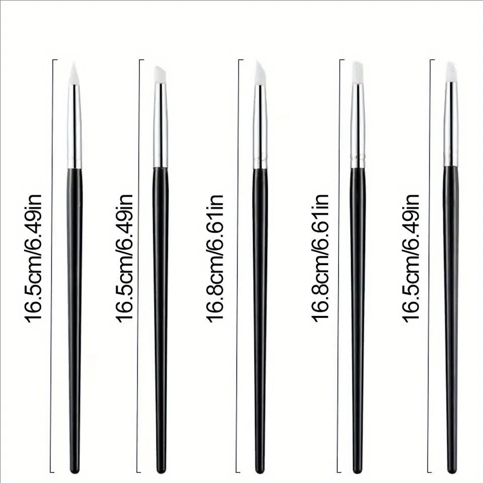 5 pezzi di gel di silicone pennello per unghie intaglio rilievo scultura in ceramica cava gel UV pennello per manicure punteggiatura smalto acrilico forniture per unghie