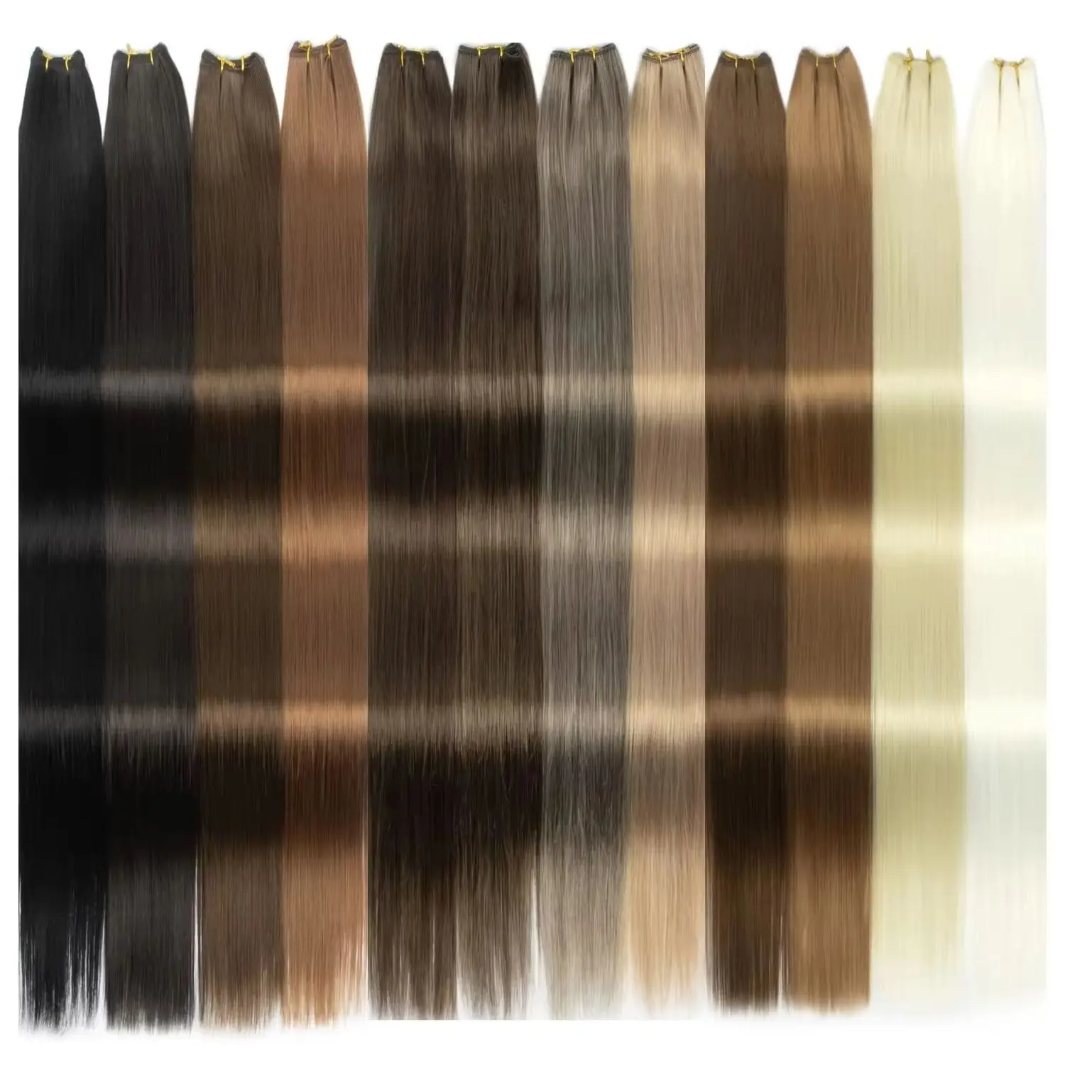 1 Bundle 50g 32Inch Synthetic Straight Hair Weft Extensions Multi Color Long Weave Hair For Women Salon Hair Making