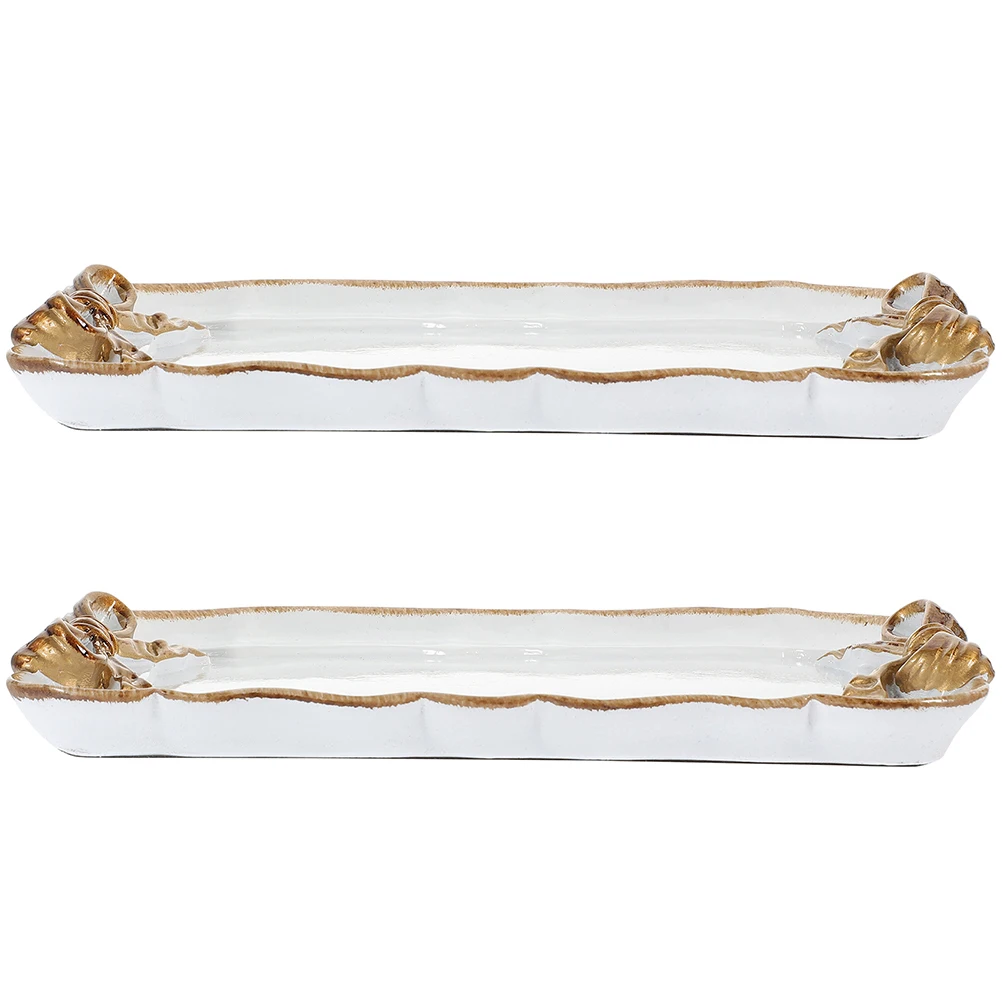 

2 Pcs Fruit Dish Coffee Table Tray Ring Cheese Platter Decorative Resin Appetizer Bathroom Storage