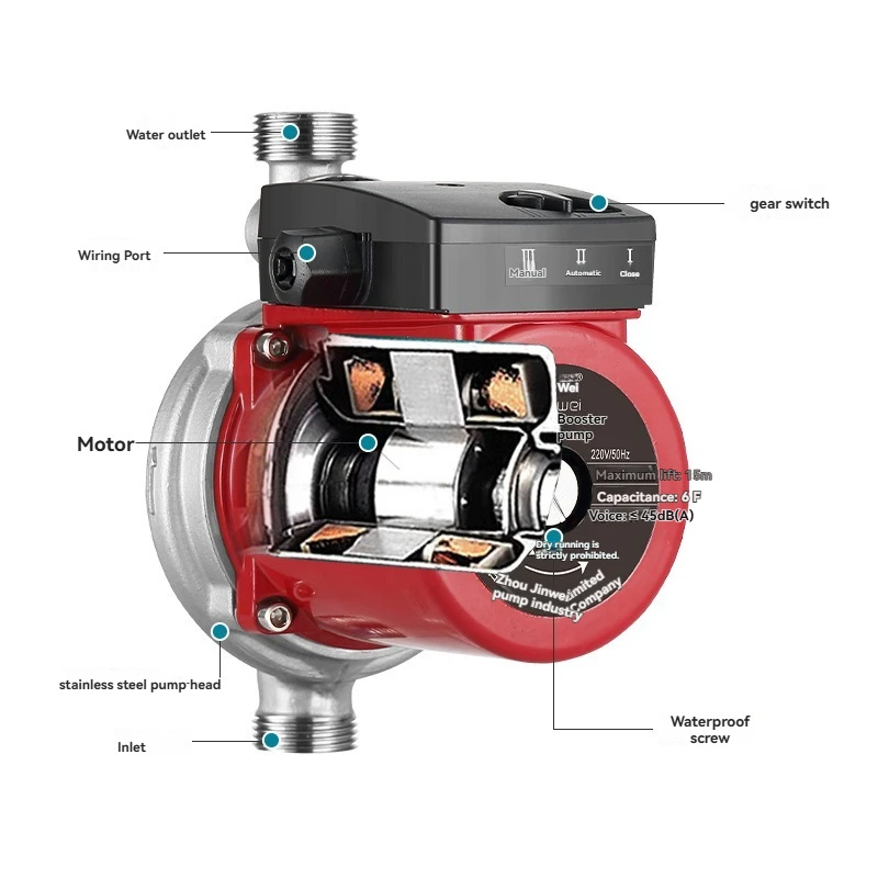 Tap Water Pipeline Booster Pump Made Of 304 Stainless Steel For Household Water Heater Pressure Boost