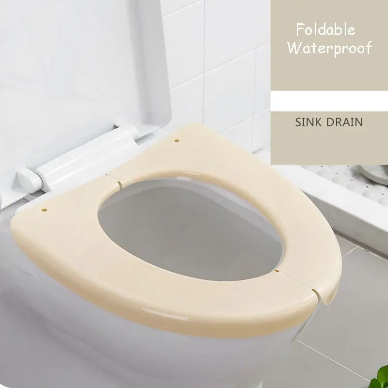 Waterpoof Toilet Cover Seat Lid Cover Bathroom Closestool Protector Bathroom Accessories Foldable Reusable Toilet Seat Cover Mat