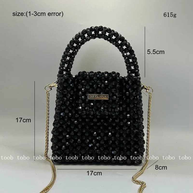 Niche Crystal Stone High Quality Big Box Handbags  Gorgeous Evening Party Purses and Handbags Thin Metal Long Chain Women Bags