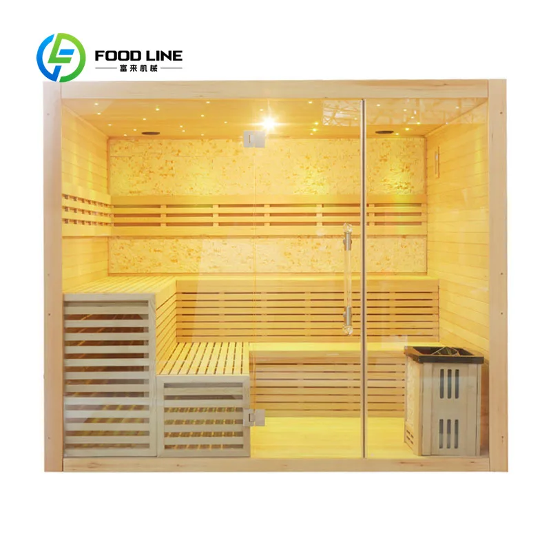 Customized Wooden Sauna Room For Apartment Bathroom Compact Size Canadian Hemlock Wood Hot Stones Bulk Purchase Wholesale Price