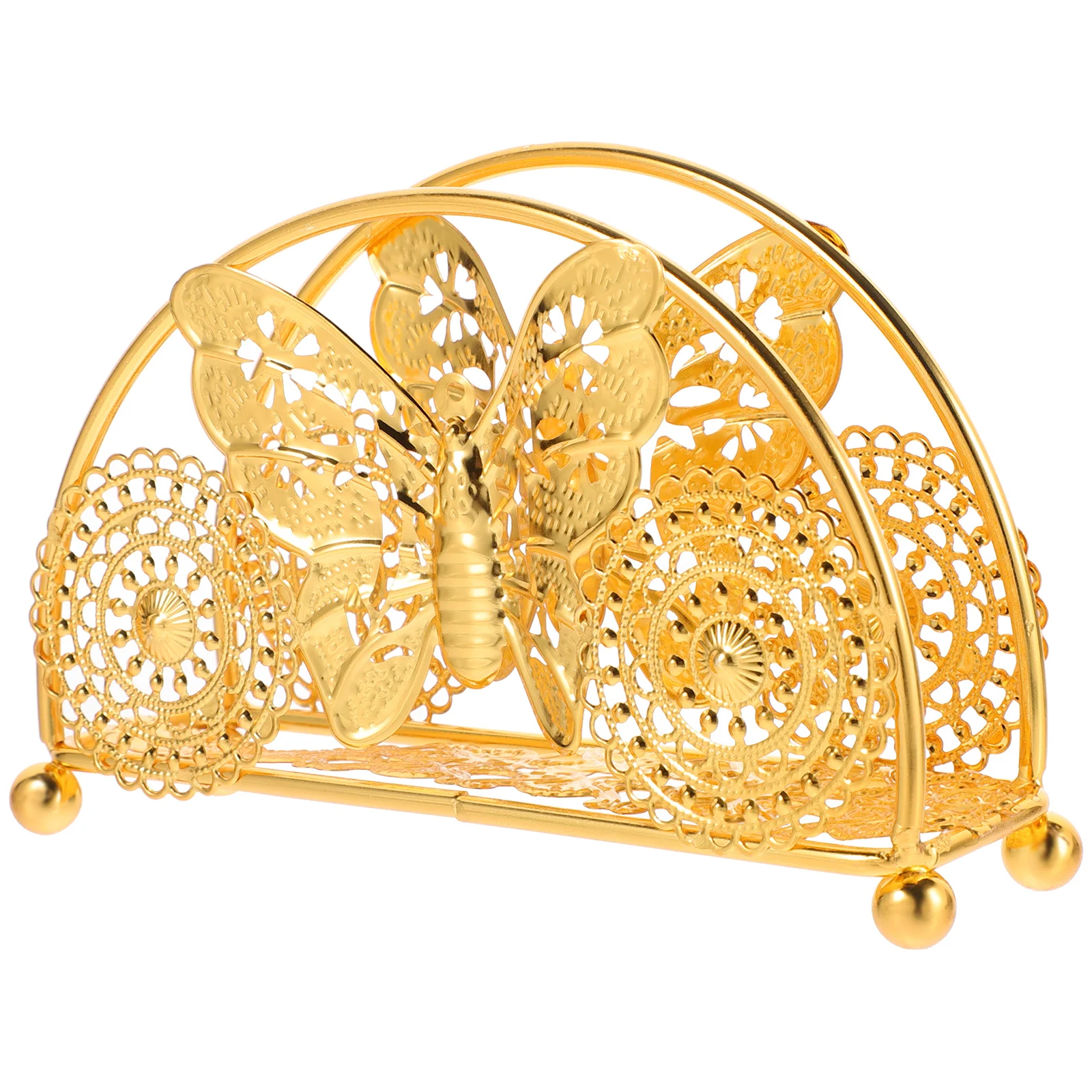 

Golden Iron Paper Towel Holder for Bathroom Kitchen Table Napkin Dispenser Tissue Stand Freestanding Vintage Storage
