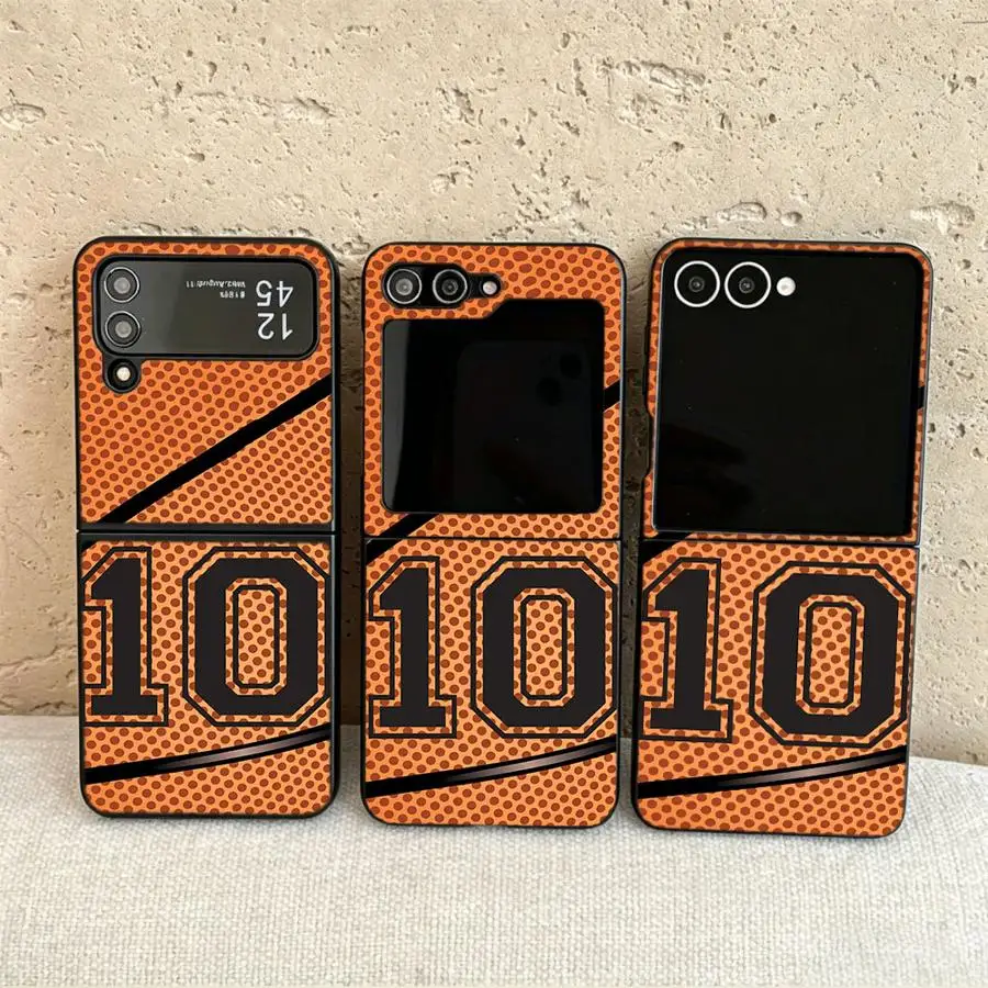 Case for Samsung Galaxy Flip7 FE Z Flip 7 6 5 4 3 Flip6 Flip3 Flip4 Flip5 Back Phone Cover Funda Basketball Number 10