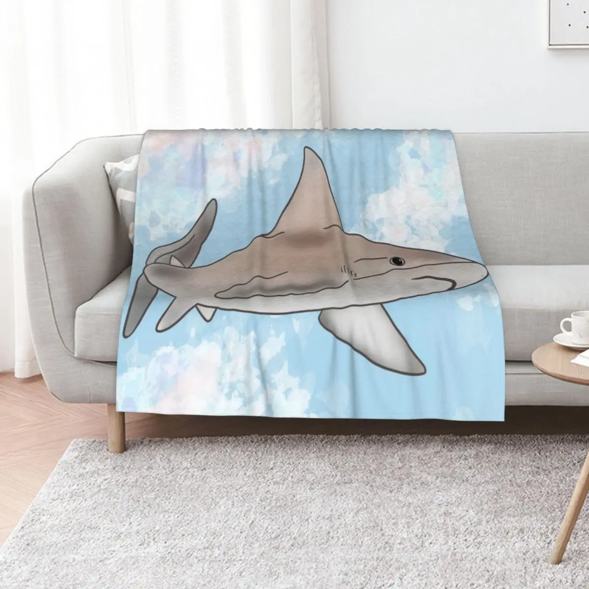 

Sandbar Shark - True tint Throw Blanket Nap Plaid on the sofa Bed linens Loose Blankets