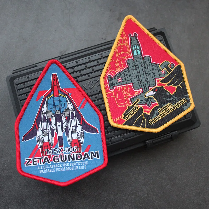 Woven Label TopGun Logo Badge, Air Tanker Fighter Jet Armband, Mobile Fighter Morale Backpack Hook and Loop Patch