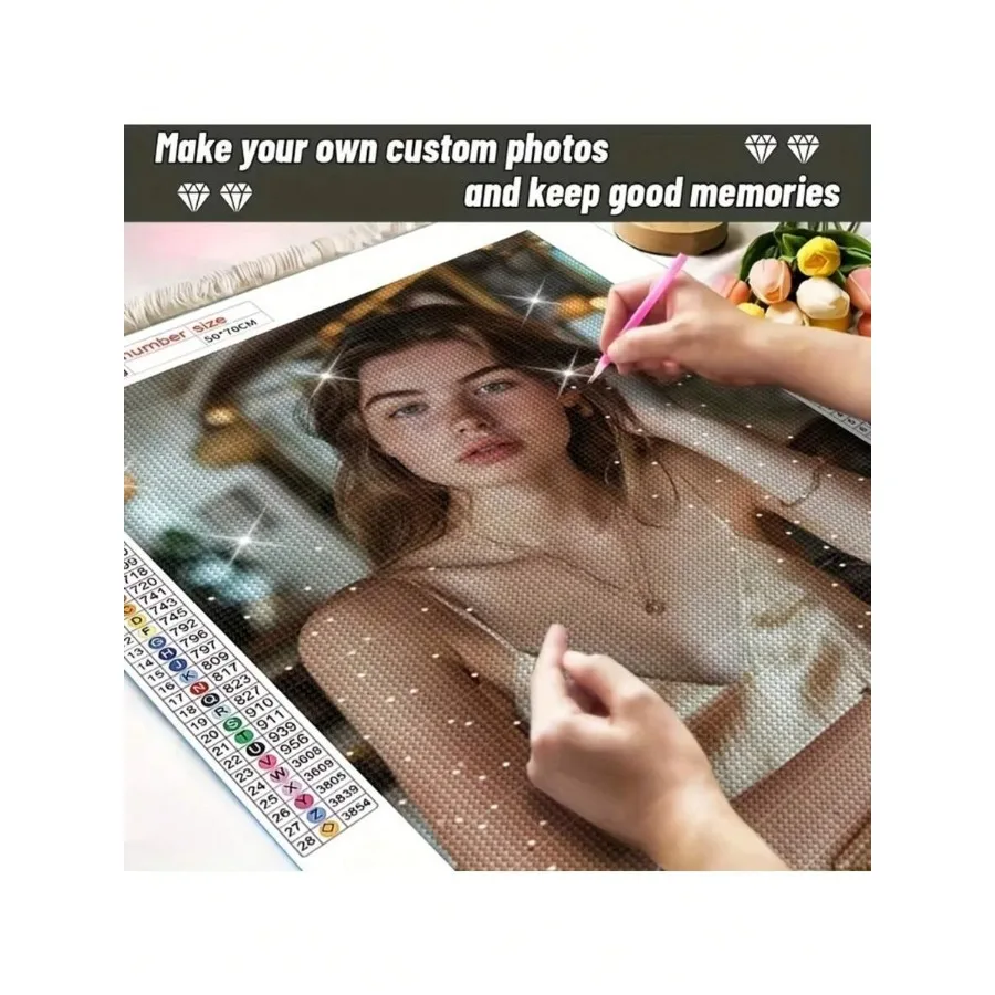 

5D Diamond Painting Kit - Customized Diamond Art Set - Personalized - Create Your Own Masterpiece Sparkling Fashionable High Qu