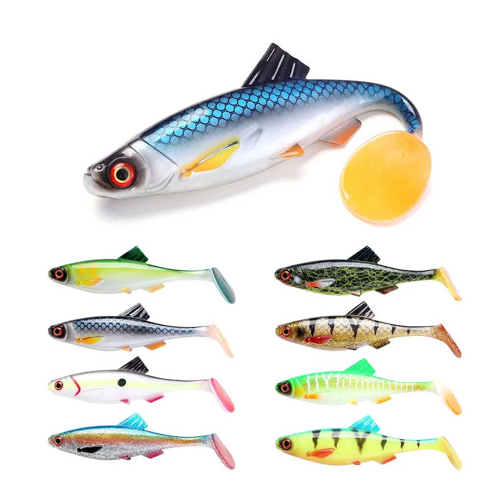 

Sinking 3D Eye Simulation Fishing Lure Soft Bait Realistic Action Soft Swimbait Silicone Paddle Tail T Tail Soft Baits Perch