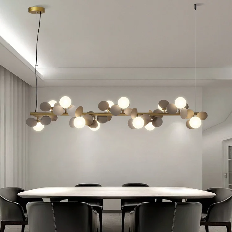 

Art Designed Dining Chandelier Horizontal Ceiling Hanging Chandeliers Light Flower Branch Series Kitchen Island Pendant Lamp