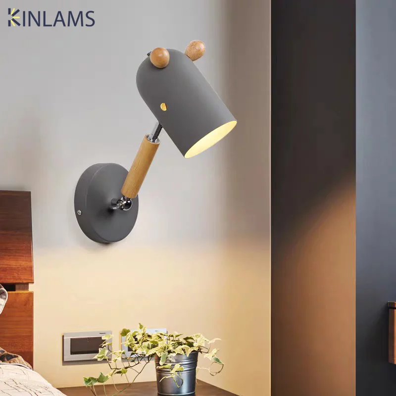 

Modern Cartoon Wall Lamp Bedroom Bed Wall Lamp Children's Room Can Rotate Wall Lamp Simple Lovely Living Room Study Wall Lamp