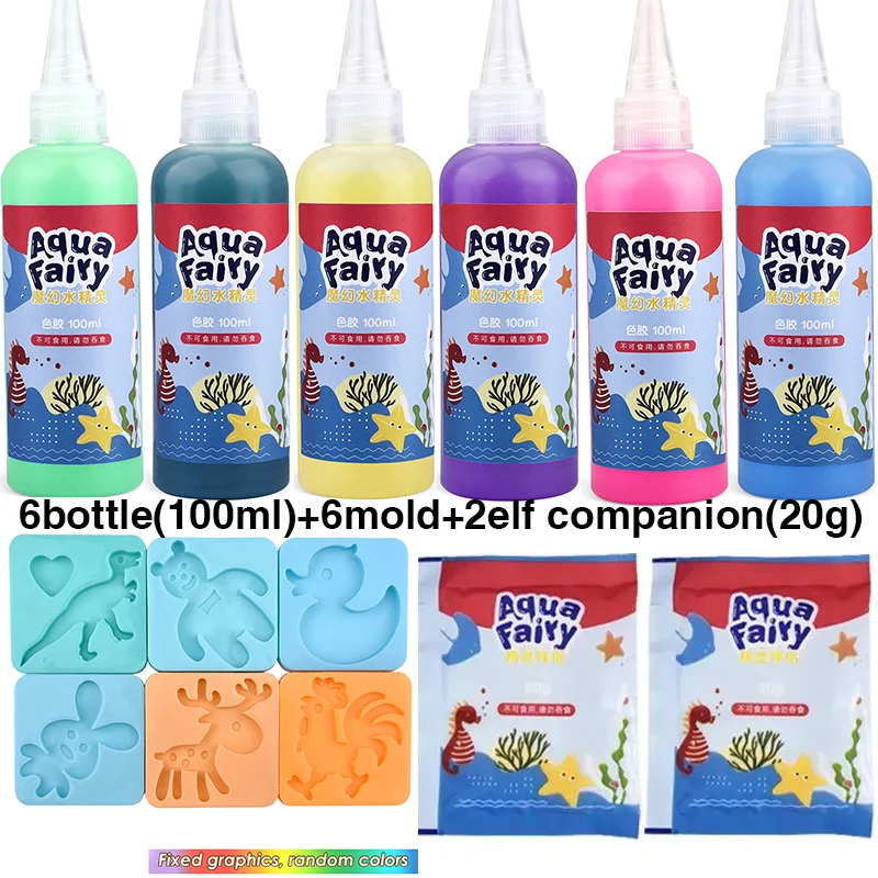 Kit D'Elfes D'Eau Magiques - Kit Gel D'Eau Avec 8 Moules Animaux - Jouet Créatif Sensoriel Enfant
