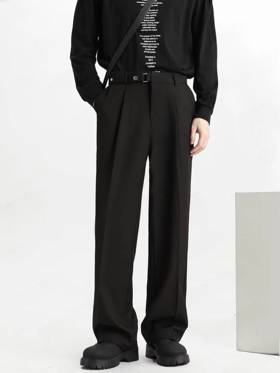 

Casual Loose Men's Wide Leg Pants High Waist Straight Leg Trousers Luxury Lightweight Spring Autumn Winter New Sle Busin...
