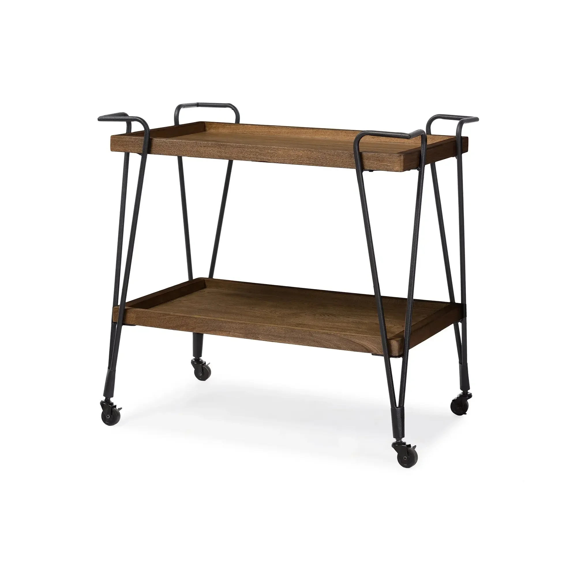 'Wood Shelf White Drink Snack Bar Cart Trolley for Hotel